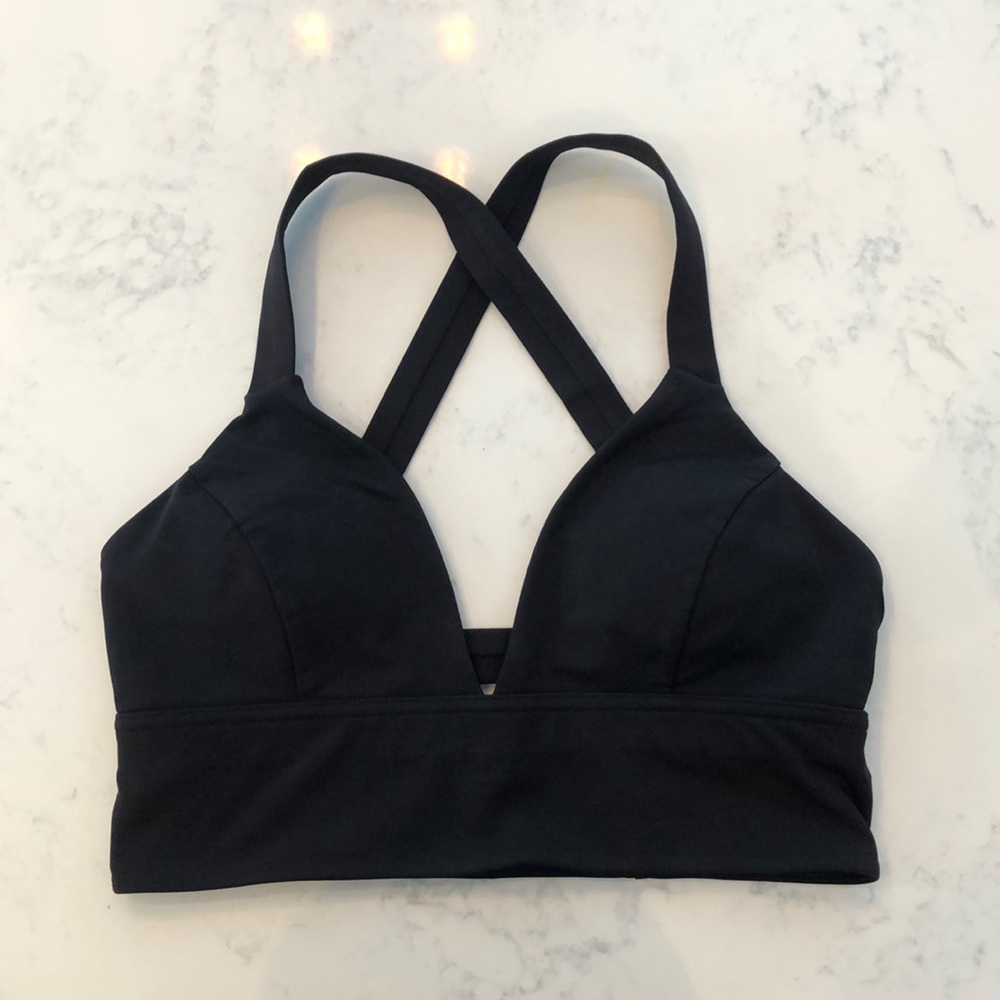 Lulu Lemon Deep V Sports Bra - Size 8 - Black